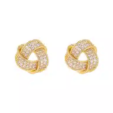 韵系 缠绕爆款轻奢小众高级感 铜镀金 耳钉 女款