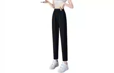 棉购 纯色高腰长款休闲裤 女款