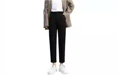 棉购 高腰休闲哈伦西装裤 女款 春季/单扣款/平口
