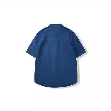 我是大卫 夏季宽松做旧高级感休闲牛仔衬衣韩版痞帅时尚短袖衬衫 男款