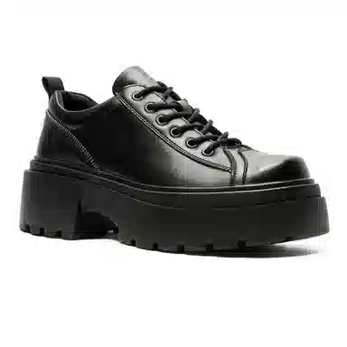 卡奇奥蒂 超纤皮 厚底增高高级感 日系复古 大头 休闲鞋 男款 黑色
