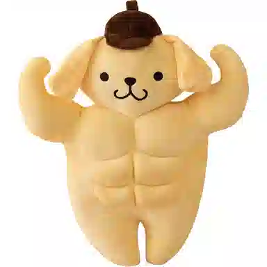 润灿 肌肉布丁狗 胸肌腹肌 玩偶 毛绒公仔