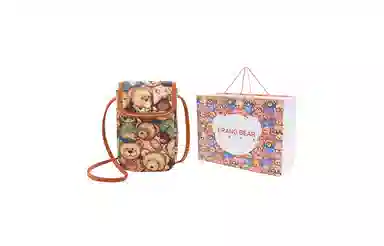 小熊依恋 女士手机包 聚酯纤维 织花轻便零钱包小巧单肩斜挎包女迷你小包多色