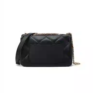 红蜻蜓 法式简约设计云朵皮菱格链条包精致百搭夏季高级感 牛剖层皮革 腋下包单肩包斜挎包 女款 黑色