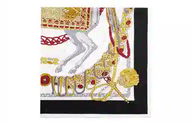 Hermes Percussionist Series 90cm Scarf Black Gold