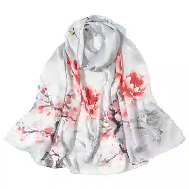 上海故事 国色天香真丝春宠芍药桑蚕丝 丝巾 女款