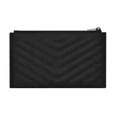 SAINT LAURENT YSL Monogram Quilted Leather Clutch