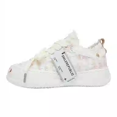 SMILEREPUBLIC PINK WHITE TWEED