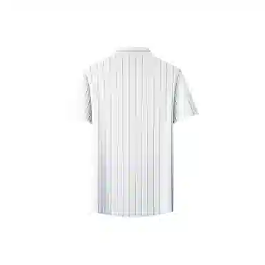 富铤 纯色亲肤透气条纹翻领短袖衬衫 男款