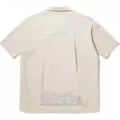 中国李宁 重燃系列 简约开衫短袖衬衫 男款 燕麦灰