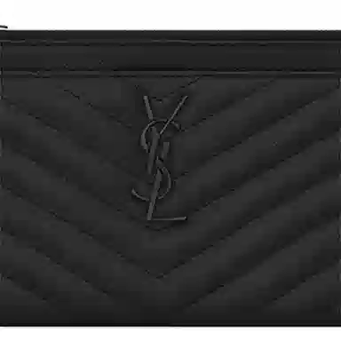 SAINT LAURENT YSL Monogram Quilted Leather Clutch