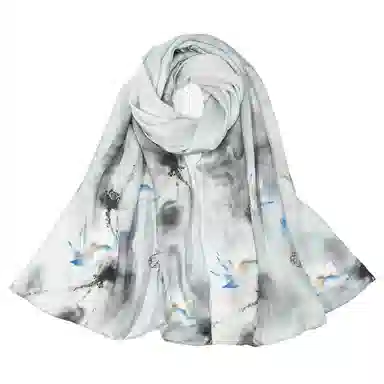 上海故事 国色天香 清冷玉兰 桑蚕丝 丝巾 女款