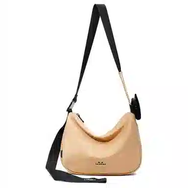 NOXXON Colorblock Nylon Shoulder Bag Medium Morandi Blue Obsidian Black