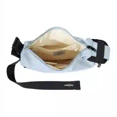 NOXXON Colorblock Nylon Shoulder Bag Medium Morandi Blue Obsidian Black