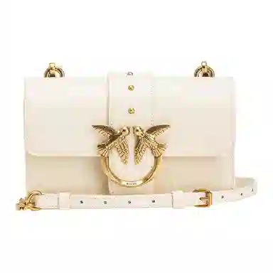 PINKO Love One Classic Logo Swallow Studded Bag White