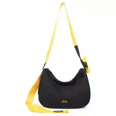 NOXXON Colorblock Nylon Shoulder Bag Medium Morandi Blue Obsidian Black