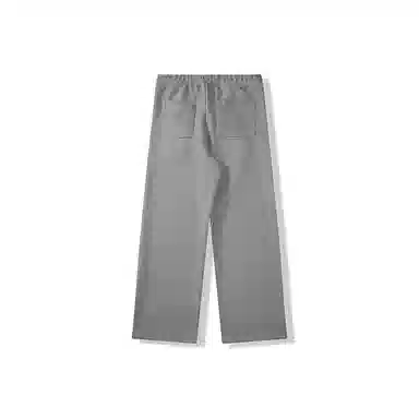 我是大卫 纯色松紧宽松阔腿直筒休闲裤 男款 灰色