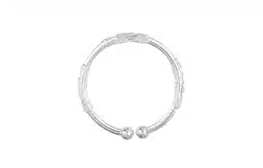 牧言 气质复古新中式简约小众设计高级感 光面立体光面花丝缠绕树叶开口双珠可调节铃铛手饰 合金 繁花似锦手镯 女款