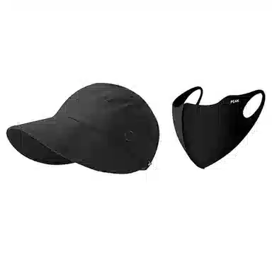 匹克 出行必备 可扎马尾 薄款透气速干 空顶遮阳太阳 口罩冰袖套装 聚酯纤维 防晒帽 女款