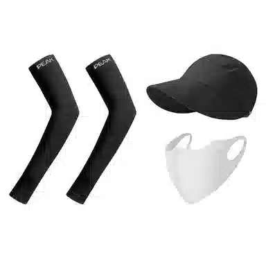 匹克 出行必备 可扎马尾 薄款透气速干 空顶遮阳太阳 口罩冰袖套装 聚酯纤维 防晒帽 女款