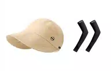 匹克 出行必备 可扎马尾 薄款透气速干 空顶遮阳太阳 口罩冰袖套装 聚酯纤维 防晒帽 女款