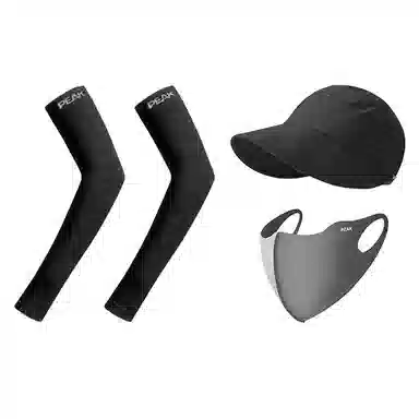 匹克 出行必备 可扎马尾 薄款透气速干 空顶遮阳太阳 口罩冰袖套装 聚酯纤维 防晒帽 女款