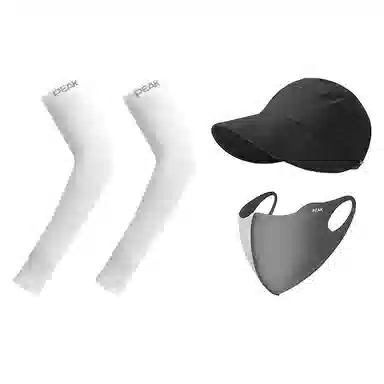 匹克 出行必备 可扎马尾 薄款透气速干 空顶遮阳太阳 口罩冰袖套装 聚酯纤维 防晒帽 女款