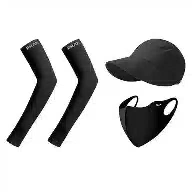 匹克 出行必备 可扎马尾 薄款透气速干 空顶遮阳太阳 口罩冰袖套装 聚酯纤维 防晒帽 女款