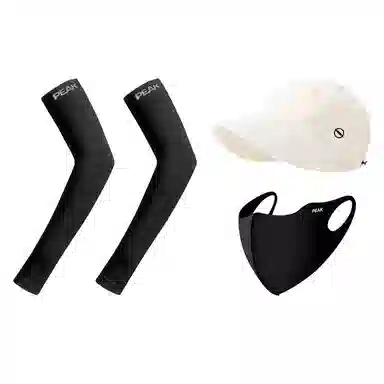 匹克 出行必备 可扎马尾 薄款透气速干 空顶遮阳太阳 口罩冰袖套装 聚酯纤维 防晒帽 女款