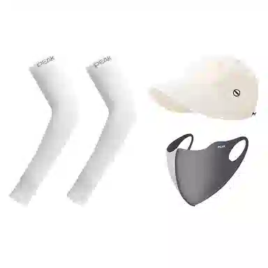 匹克 出行必备 可扎马尾 薄款透气速干 空顶遮阳太阳 口罩冰袖套装 聚酯纤维 防晒帽 女款