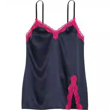 Victoria's Secret Tease Satin Lace-Trim Mini SlipNoir Navy V