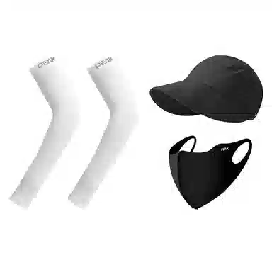 匹克 出行必备 可扎马尾 薄款透气速干 空顶遮阳太阳 口罩冰袖套装 聚酯纤维 防晒帽 女款