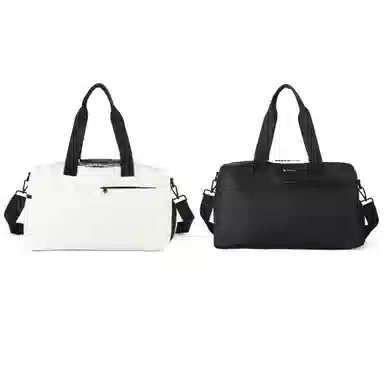 阿尔派妮 运动大容量干湿分离独立鞋仓训练短途出差 织物 瑜伽包健身包 大号 男女同款情侣款 黑色/白色