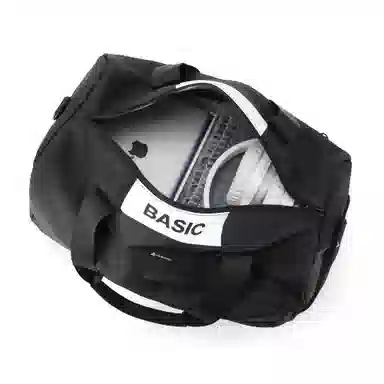 阿尔派妮 运动大容量干湿分离独立鞋仓训练短途出差 织物 瑜伽包健身包 大号 男女同款情侣款 黑色/白色