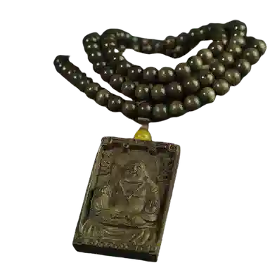 仙作美 国潮搭佛牌子 金丝楠 木作手串 男女同款情侣款 阴沉木