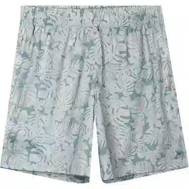 乔丹 满印宽松透气耐磨速干五分休闲短裤 男款 山影绿/浅苔灰