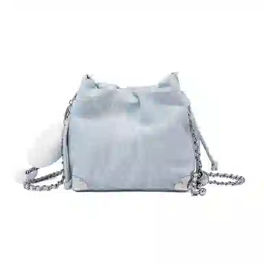 稻草人 甜酷少女小众设计 国风绸缎丝滑质感  聚氨酯革 腋下包 磁扣开合水桶包  链条云朵包单肩包斜挎包 常规 女款 多色