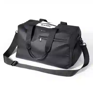 阿尔派妮 运动大容量干湿分离独立鞋仓训练短途出差 织物 瑜伽包健身包 大号 男女同款情侣款 黑色/白色