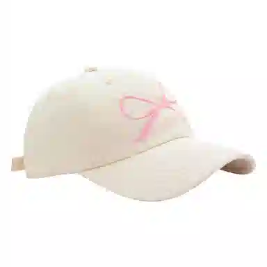 啄木鸟 刺绣蝴蝶结可爱甜美棒球帽显脸小休闲学生户外遮阳帽 棉 鸭舌帽 女款