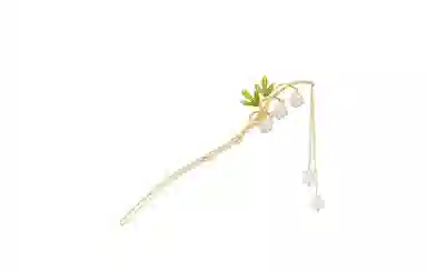 牧言 铃兰花流苏 古风复古中式气质高级感 森系树枝花朵饰 发簪 女款