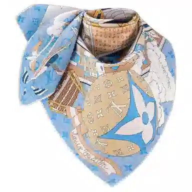 Louis Vuitton Silk Scarf Blue