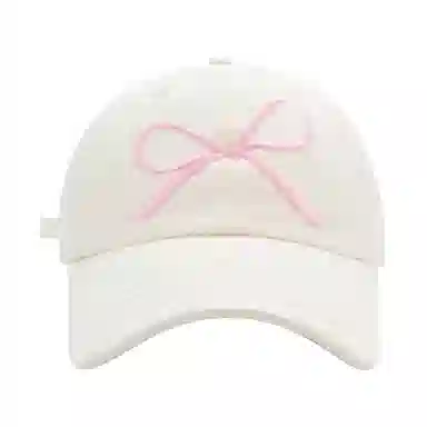 啄木鸟 刺绣蝴蝶结可爱甜美棒球帽显脸小休闲学生户外遮阳帽 棉 鸭舌帽 女款