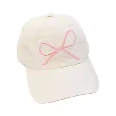 啄木鸟 刺绣蝴蝶结可爱甜美棒球帽显脸小休闲学生户外遮阳帽 棉 鸭舌帽 女款