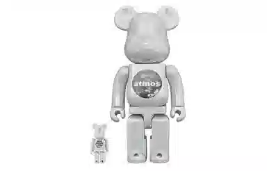 BE@RBRICK x atmos Star Electroplated White