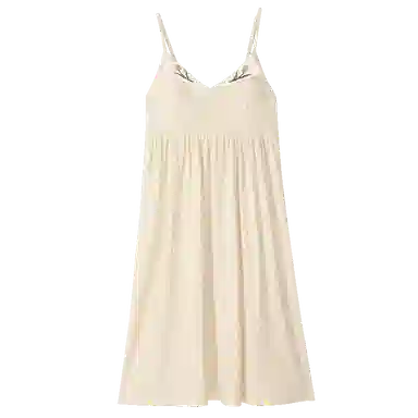歌倩雅 简约带胸垫甜美舒适无袖吊带睡裙 女款 杏色