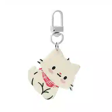 一点潮玩 可爱百搭围巾小猫 钥匙扣背包包配饰  谷圈挂件
