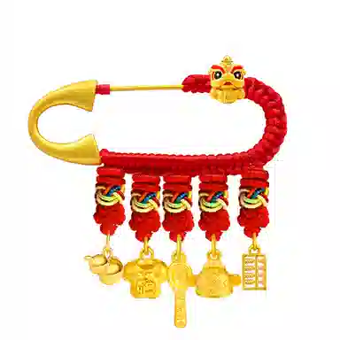 谧月珠宝 新中式小众设计 平安纳福寓意好 衣食无忧可爱出门佩戴压惊 合金 别针配饰 儿童款