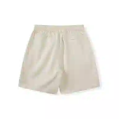 我是大卫 工装复古纯色松紧腰五分宽松休闲短裤 男款 白色