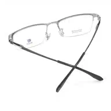 【联系客服可配度数】 康视顿 商务钛材镜框极简半框近视眼镜架光学 纯钛 方形 光学镜架 男款