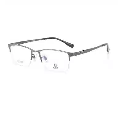 【联系客服可配度数】 康视顿 商务钛材镜框极简半框近视眼镜架光学 纯钛 方形 光学镜架 男款